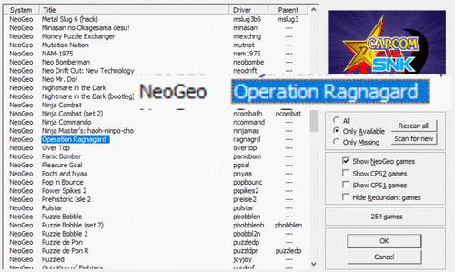 Operation Ragnagard - Historique du nom et de l'émulation de la Neo-Geo Kawaks-s