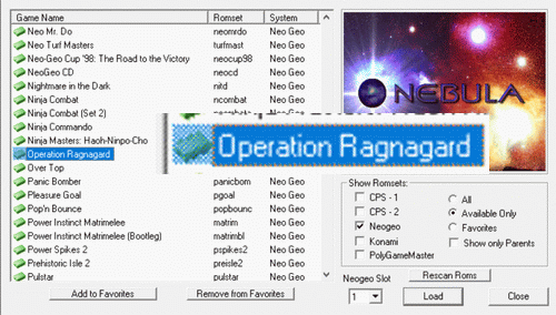 Operation Ragnagard - Historique du nom et de l'émulation de la Neo-Geo Nebula-s