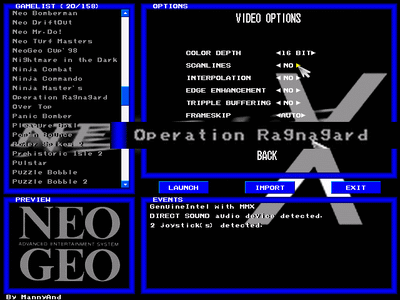 Operation Ragnagard - Historique du nom et de l'émulation de la Neo-Geo Neoragex1-s