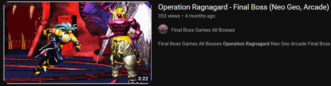 Operation Ragnagard - Historique du nom et de l'émulation de la Neo-Geo Youtube2